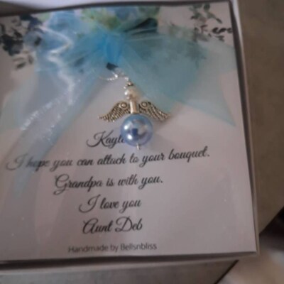 Something Blue Angel Charm, Something Blue For Bride Memorial Charm For Wedding Remembrance Mom In Heaven Charm, Bride Gift For Bride Gifts