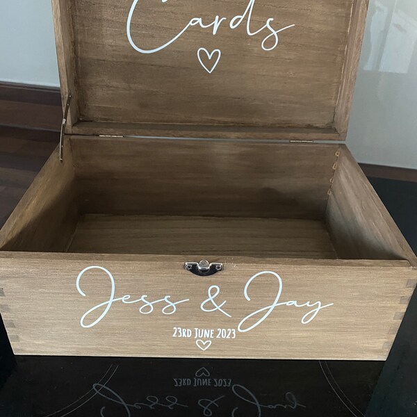 Personalised RUSTIC Wedding Card Box: Wooden Keepsake Memory Box - Etsy UK
