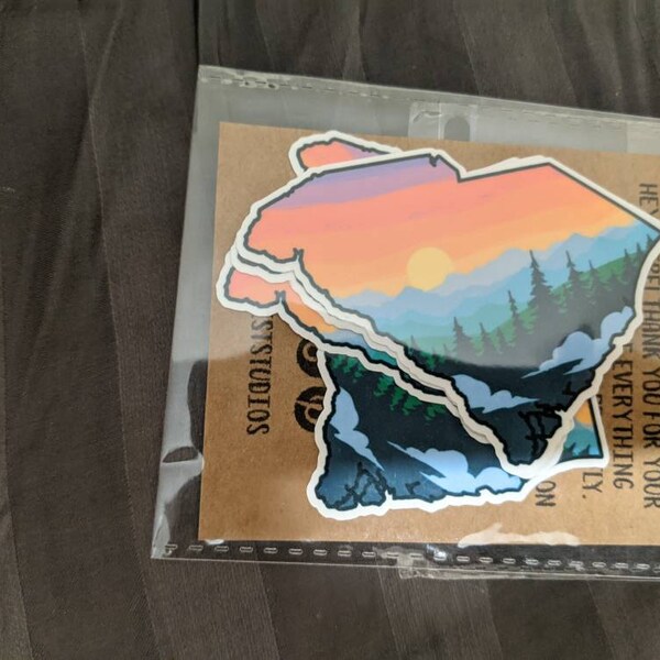 Sticker Design Sc South Carolina Sticker for Laptop, SC Decal Car, Smoky Mountains ...
