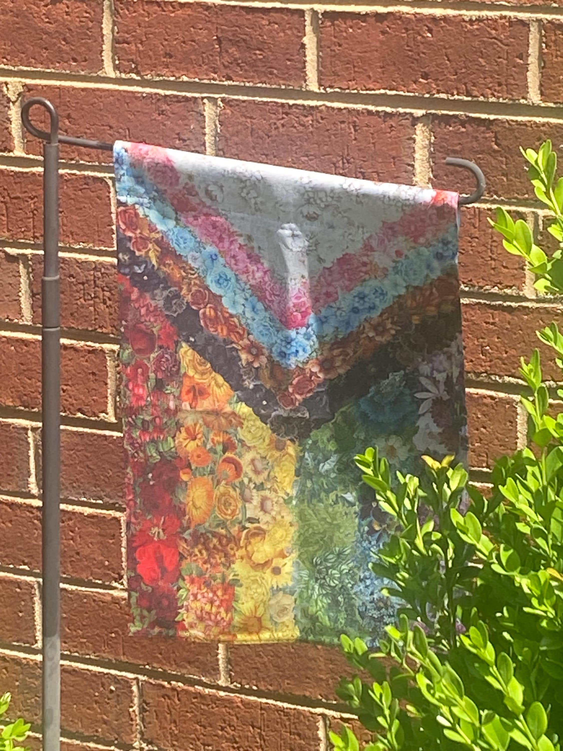Floral Progressive Pride Flag Garden & House Banner, LGBTQ+ Flag For Home, Beautiful Flower Gay Pride Garden Flag, Pride is Beauty