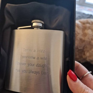 Personalised Engraved Hip Flask 6oz Best Man Wedding Keepsake Groom Usher Gift E - Foto 6