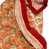 Handmade Indian Kantha Quilt Queen Size - Reversible Cotton Razai Bedspread, Boho Patchwork, Orange