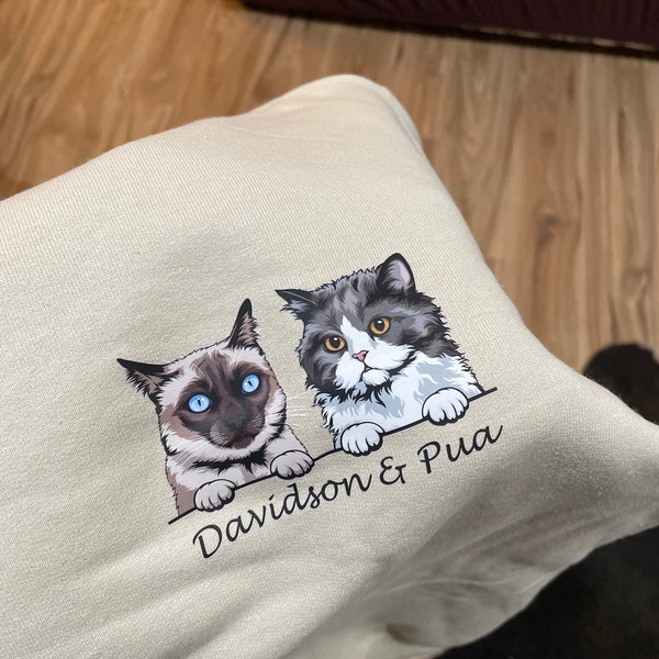 Personalized Cat AOP Sweater - Gift Idea for Cat Lovers