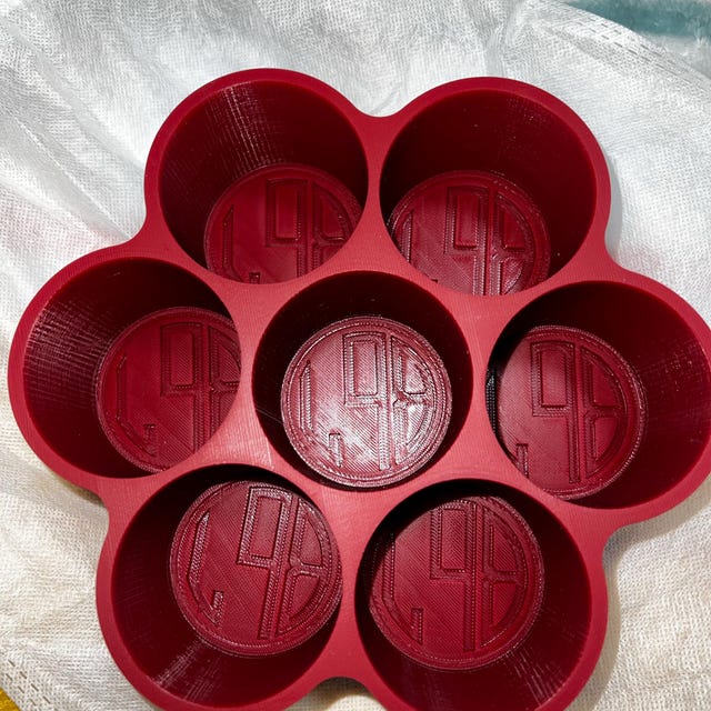 SILIGRAMS - Ski Ice Cube Mold Tray - Bartender 2" Cocktail Ice Tray Molds For Whiskey - Custom Personalized Ice Cube Mold - Monogram Designer Ice Tray - Reusable Silicone Ice