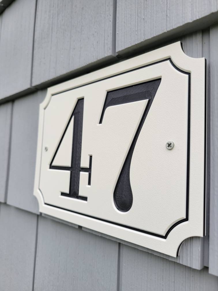 House Numbers Plaque Medium Address Plaque Vertical Custom House Numbers Signs Horizontal HDPE Plastic Weather-Resistant