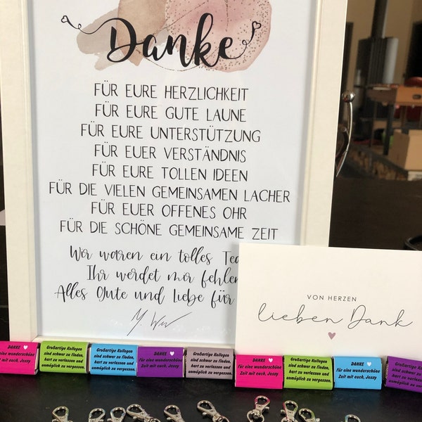 Danke Karte VON HERZEN lieben Dank | A6 | Karte Danke | Dankeskarte
