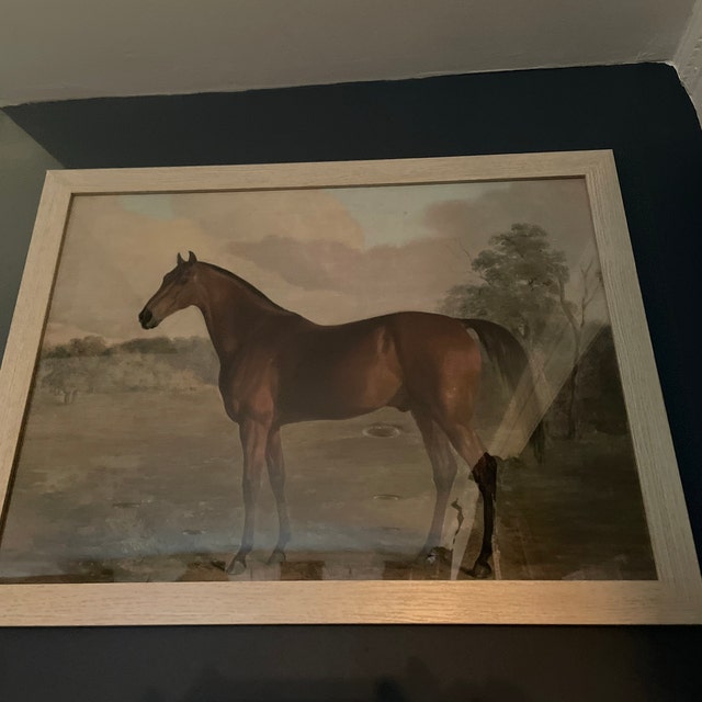 ヴィンテージの馬の絵画：アンティークの乗馬アートプリント、農家風