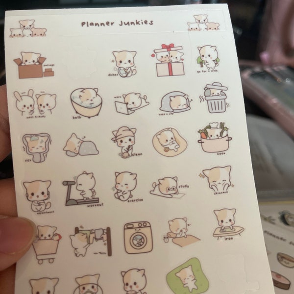 Kawaii Daily Life Digital Planner Stickers | Everyday Digital Stickers ...