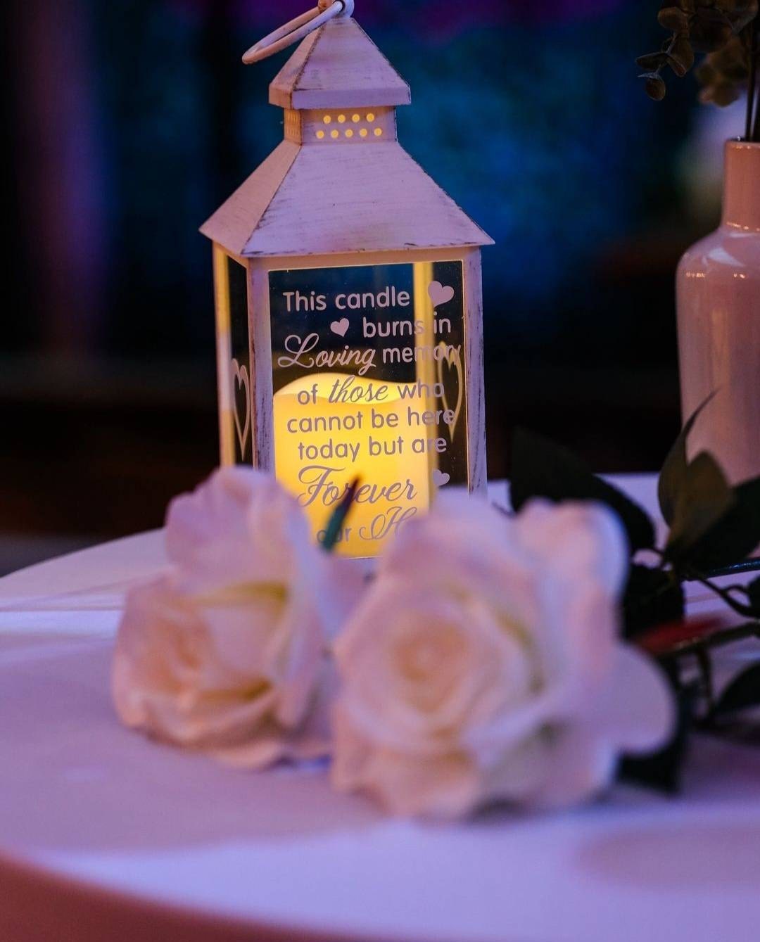 This candle burns in loving memory of those who cannot be here today but are forever in our hearts Memorial Lantern, LED Wedding Lantern