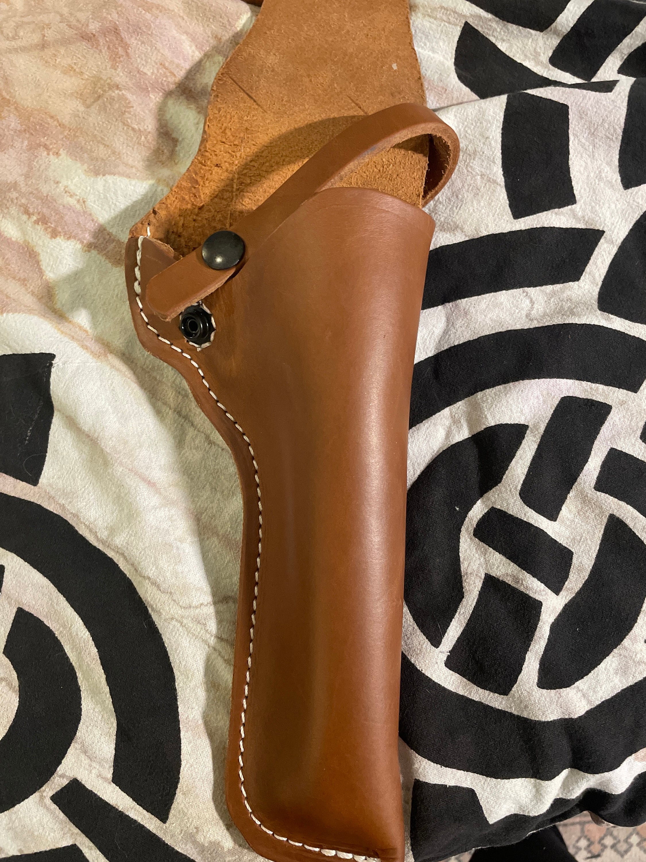 Western Leather Field Holster Fits S&W 586 686 66 19 10 Ruger GP100 Taurus 627 Colt Python King Cobra 6&quot;