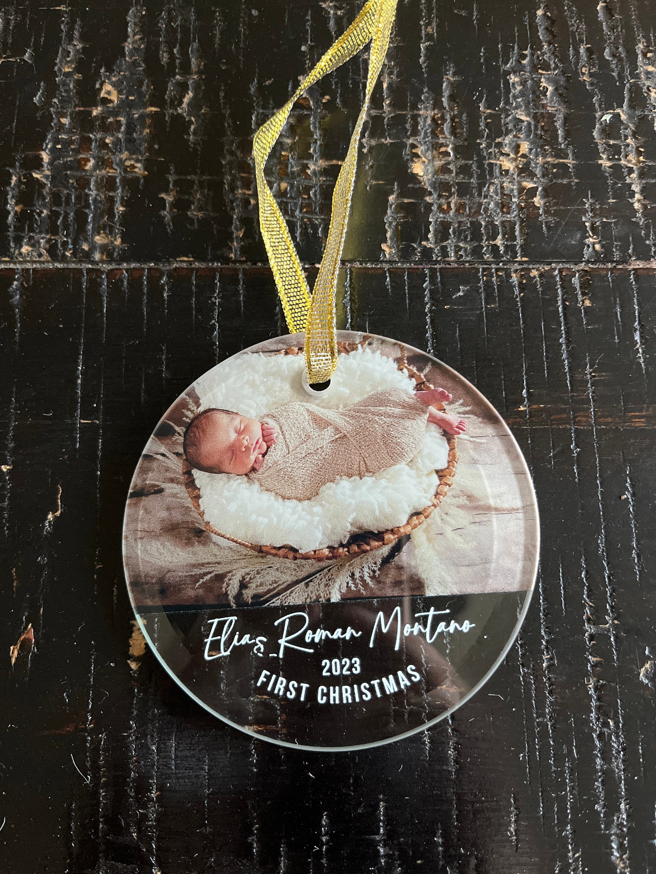 Personalized Baby&#39;s First Christmas, 2023 Christmas Ornament, First Christmas, Photo Ornament, Christmas Ornament, Custom Ornament, 2023