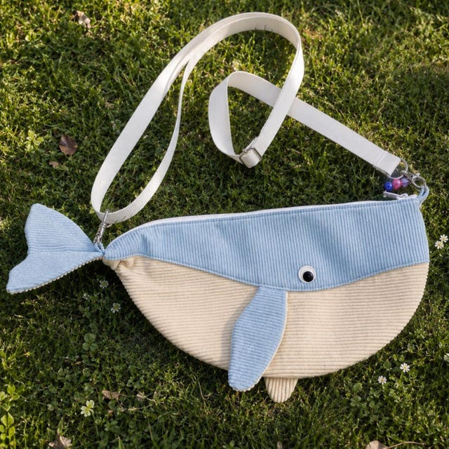 クジラ型バッグ – 縫製チュートリアルとパターン | 魚型バッグの