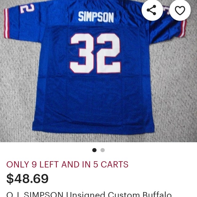 O.J. SIMPSON Unsigned Custom Buffalo Blue Sewn New Football Jersey