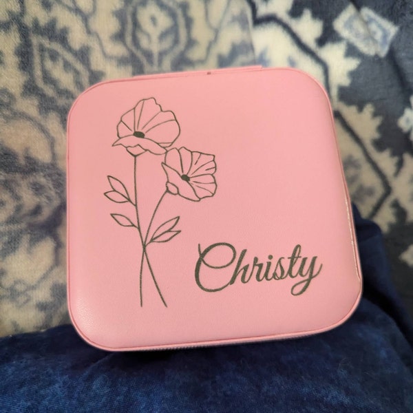 Personalized Jewelry Box With Engraving - Large Travel Organizer Case For Women