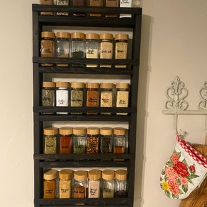 Étagère à épices à 4 Niveaux Avec 16 Pots à épices, Support