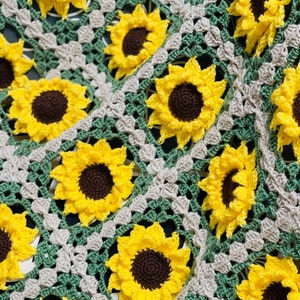 Sunflower Crochet Blanket Pattern Instant Download Not the Physical Blanket  Libbycraft 