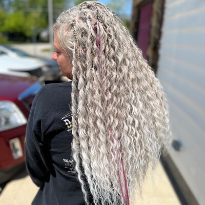 Curly Boho Dreads Wavy Dreads Extensions Full Set 60 DE Lightweight ...