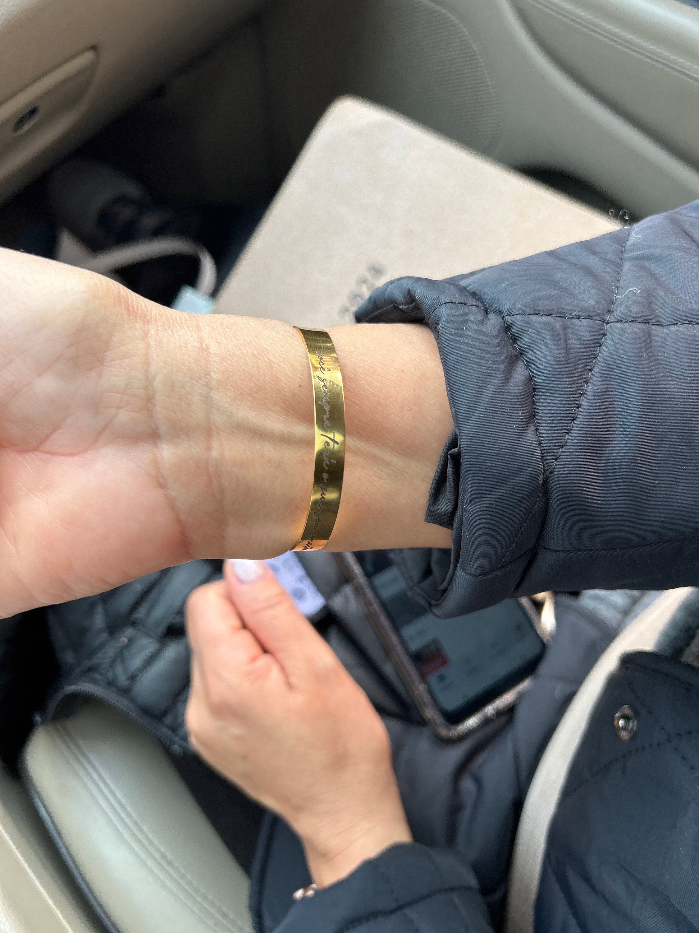 Personalized Cuff Bracelet for Women Custom Inspiration Engraved Bracelet Bridesmaids Gift For Her Gold Bangle Bracelet Wedding Jewelry