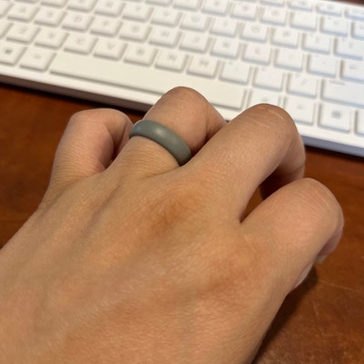 His Hers Personalized Silicone Wedding Ring Set Custom Engraving All