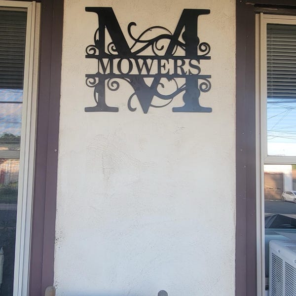 Personalized Metal Last Name Sign | Monogram Wall Decor - Etsy