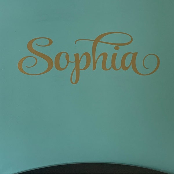 Personalized Name Wall Decal Girl Monogram Initial Fancy Cursive Name ...