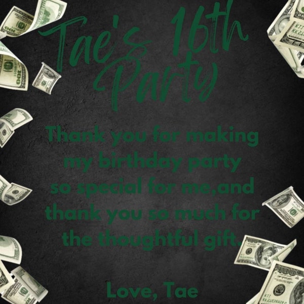 Money Birthday Invitation, Dollar Invite, Digital Money Invitation, Money Template Invitation ...