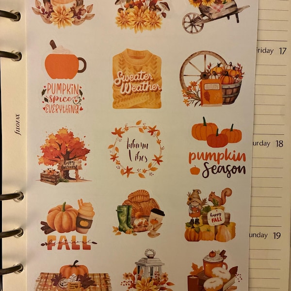 Fall Stickers, Journal and Planner Stickers, Autumn Stickers - Etsy