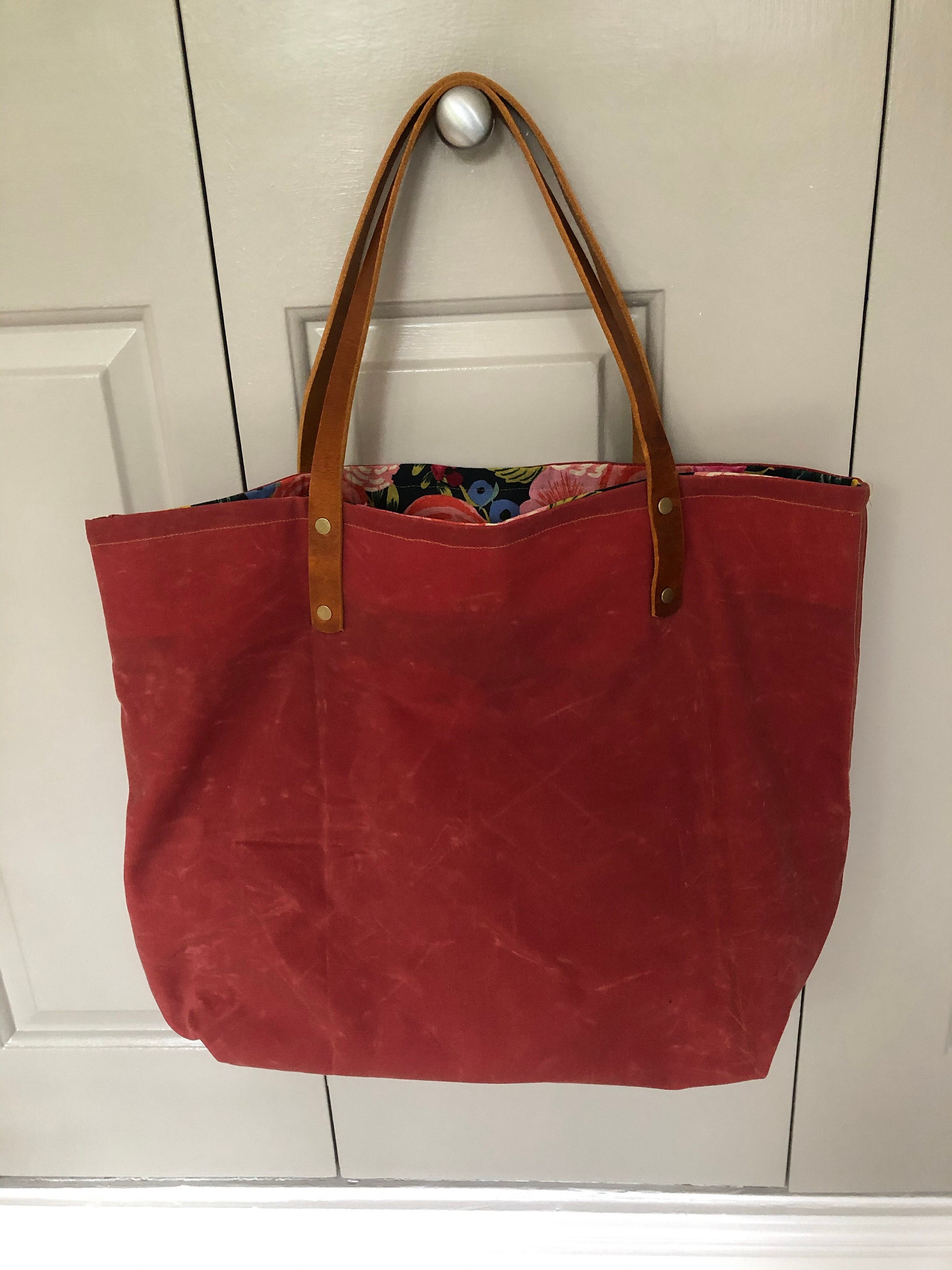 Rust Waxed cotton bag, Dry oilskin bag, everyday bag, work bag, beach bag