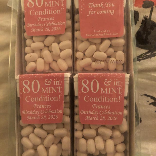 Birthday Favors, Age in Mint Condition Personalized Tic Tacs Mint