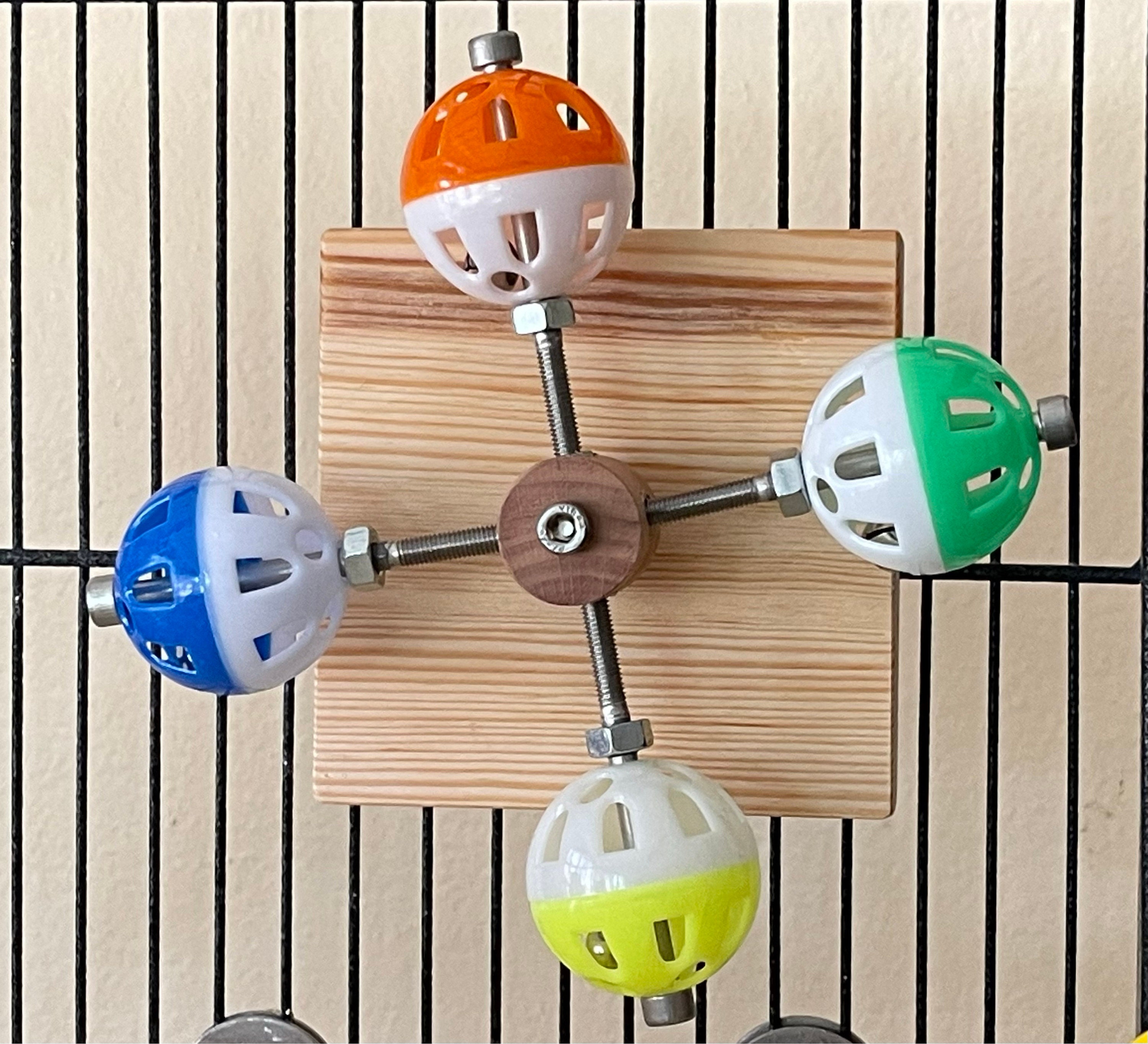 Rotating Colorful Balls Toy for Birds, Budgies, Budgerigars, Parakeets, Parrots, Cockatiels, Parrotlets, Lovebirds, Conure, Caique, Lorikeet