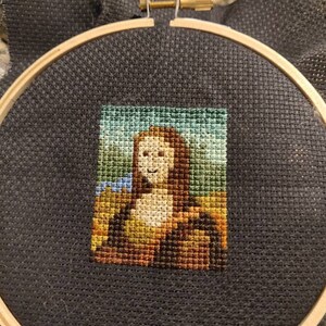 The Mona Lisa, Small Mini Art Cross Stitch Pattern - Etsy