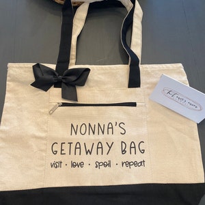 Nana's Getaway Bag Tote Bag With Zipper Funny Nana Gift New Nana ...