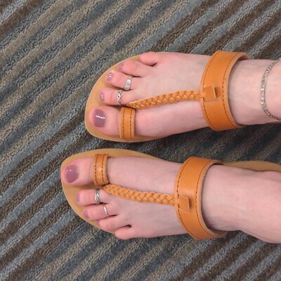 braided leather sandals