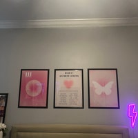 Pink Aura Poster Set, Set of 3 Affirmation Poster, Trust Graident ...
