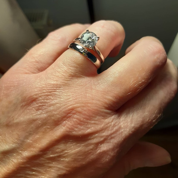 Solitaire Engagement Ring With Man Made Diamond Simulants Available in ...