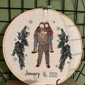 Custom Embroidered Handprints in Hoop, Valentine's Gift, Father's Day ...