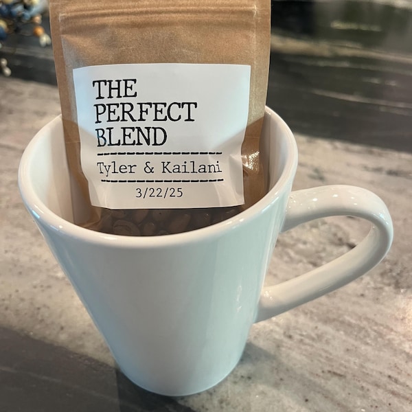The Perfect Blend Coffee Wedding Favor Bags, Bridal Shower Favors ...