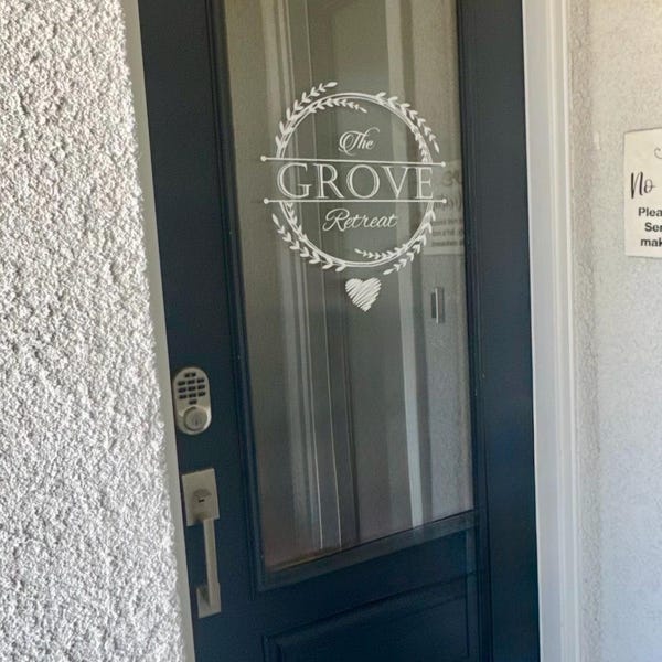 Personalized Family Name Vinyl Door Decal, Monogram Wreath - Etsy