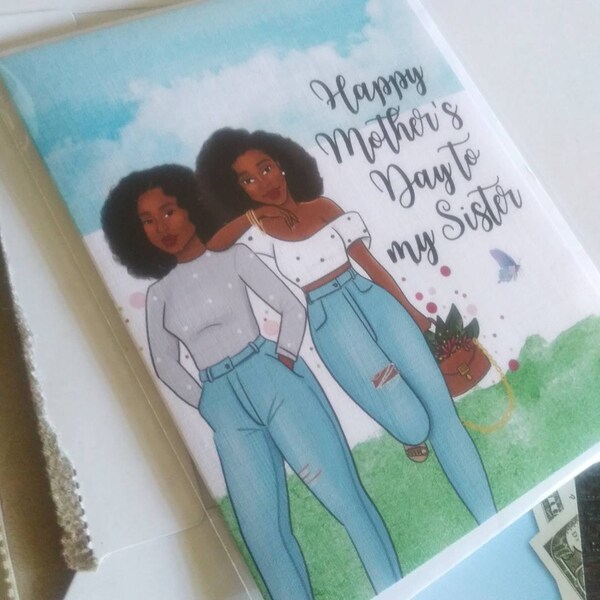 Black Mother’s Day Card for Sister - Etsy