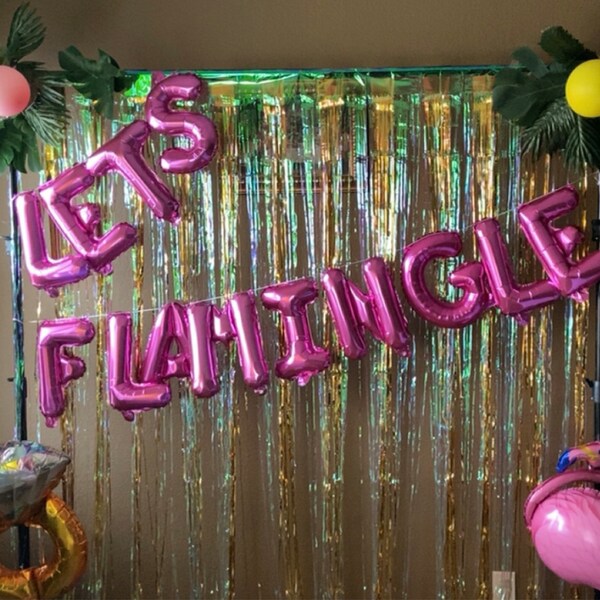 Lets Flamingle Balloons Flamingo Party Decorations Flamingo Banner ...