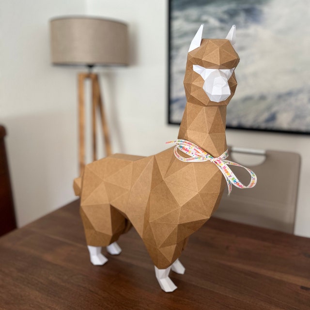 Alpaca, Lama Paper Craft, Digital Template, Origami, PDF