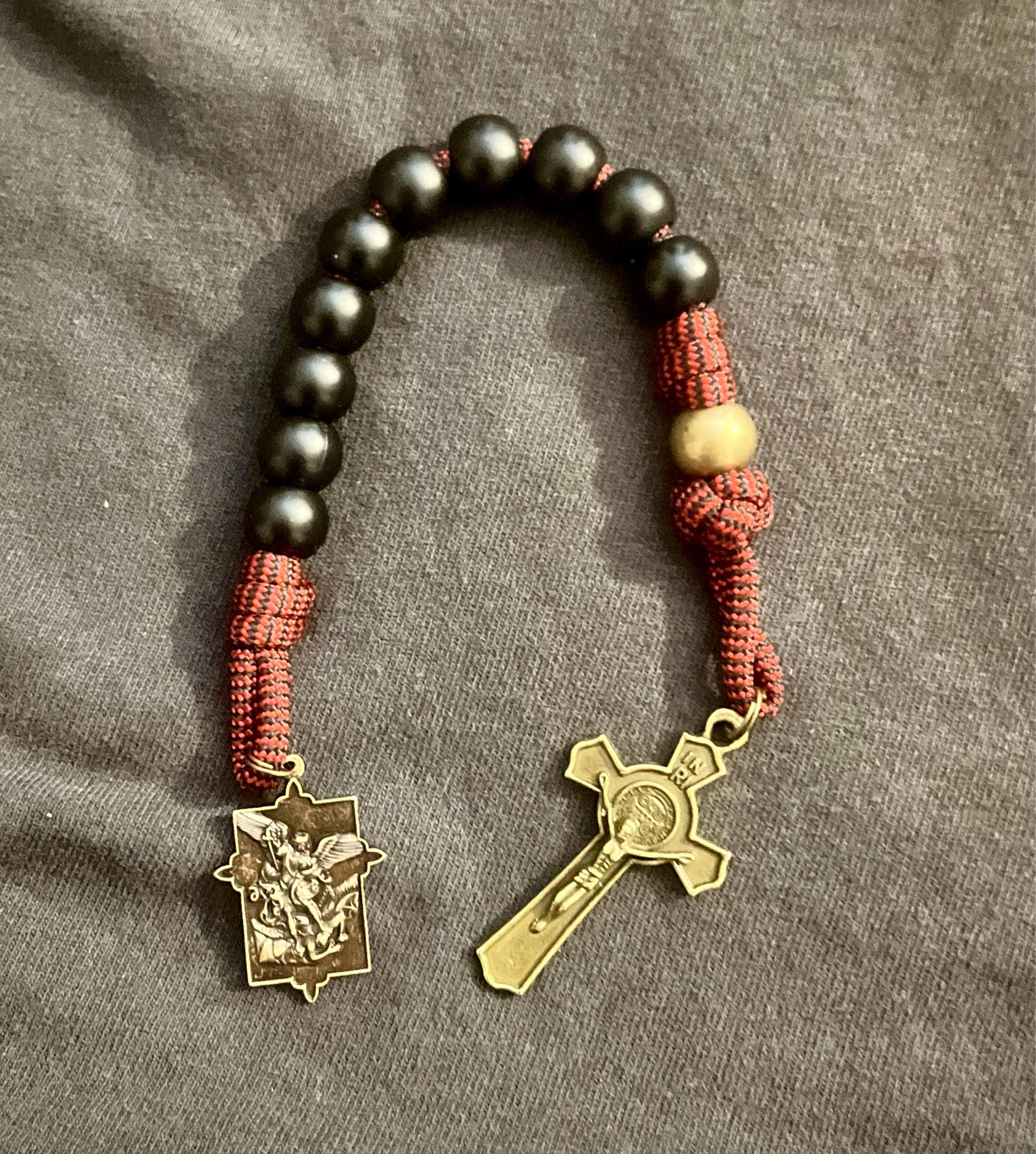 Rugged Rosaries® Saint Michael Pocket Catholic Rosary - Paracord Rosary