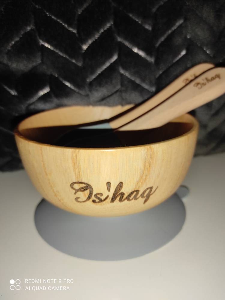 Personalized baby bowl and cutlery