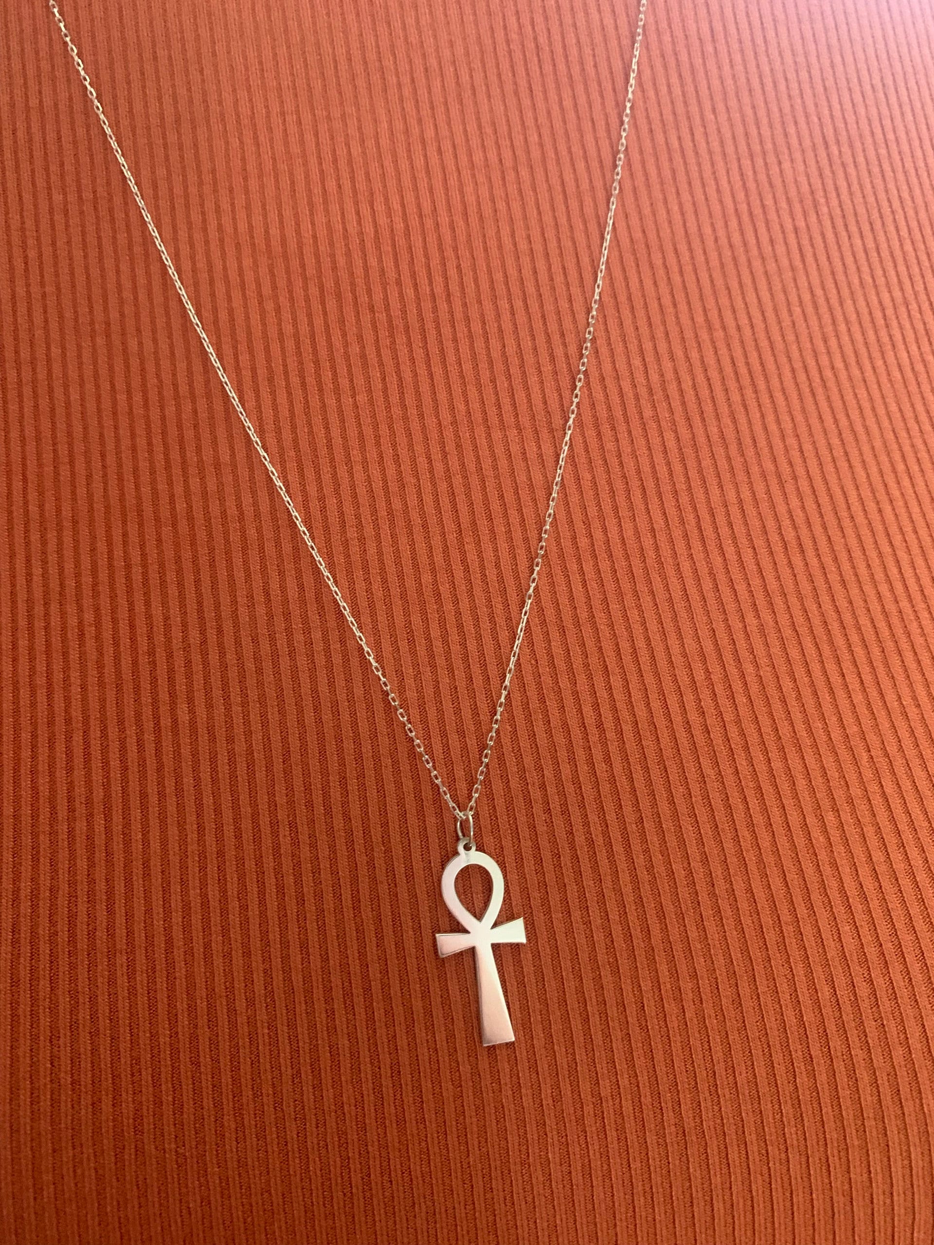 Gold Ankh Necklace,925 Silver Ankh Necklace,Adinkra Ankh Pendant,Antique Egypt Jewelry, Handmade Jewelry,Gifts for Her, Ankh Pendant