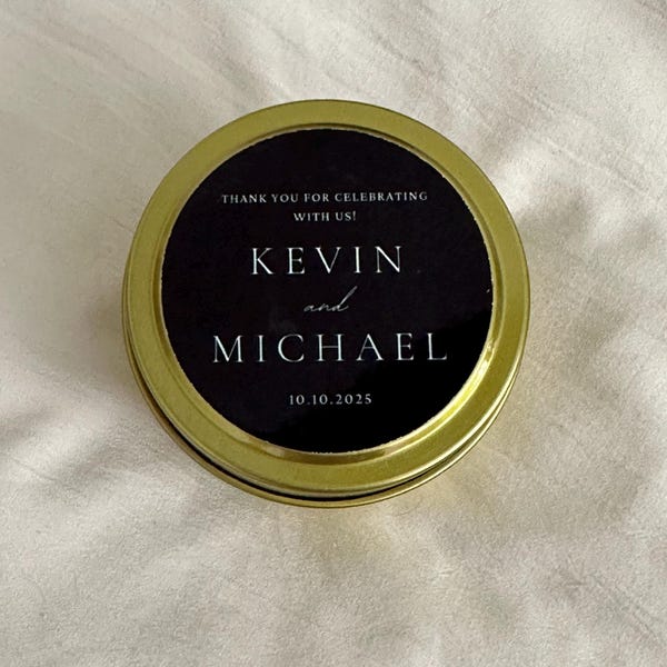 Personalized Soy Wax Wedding Favors, Set of 12 Bridal Shower Candles - Etsy
