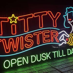 Titty Twister Neon Sign, Retro Bar LED Light, Vintage Wall Art