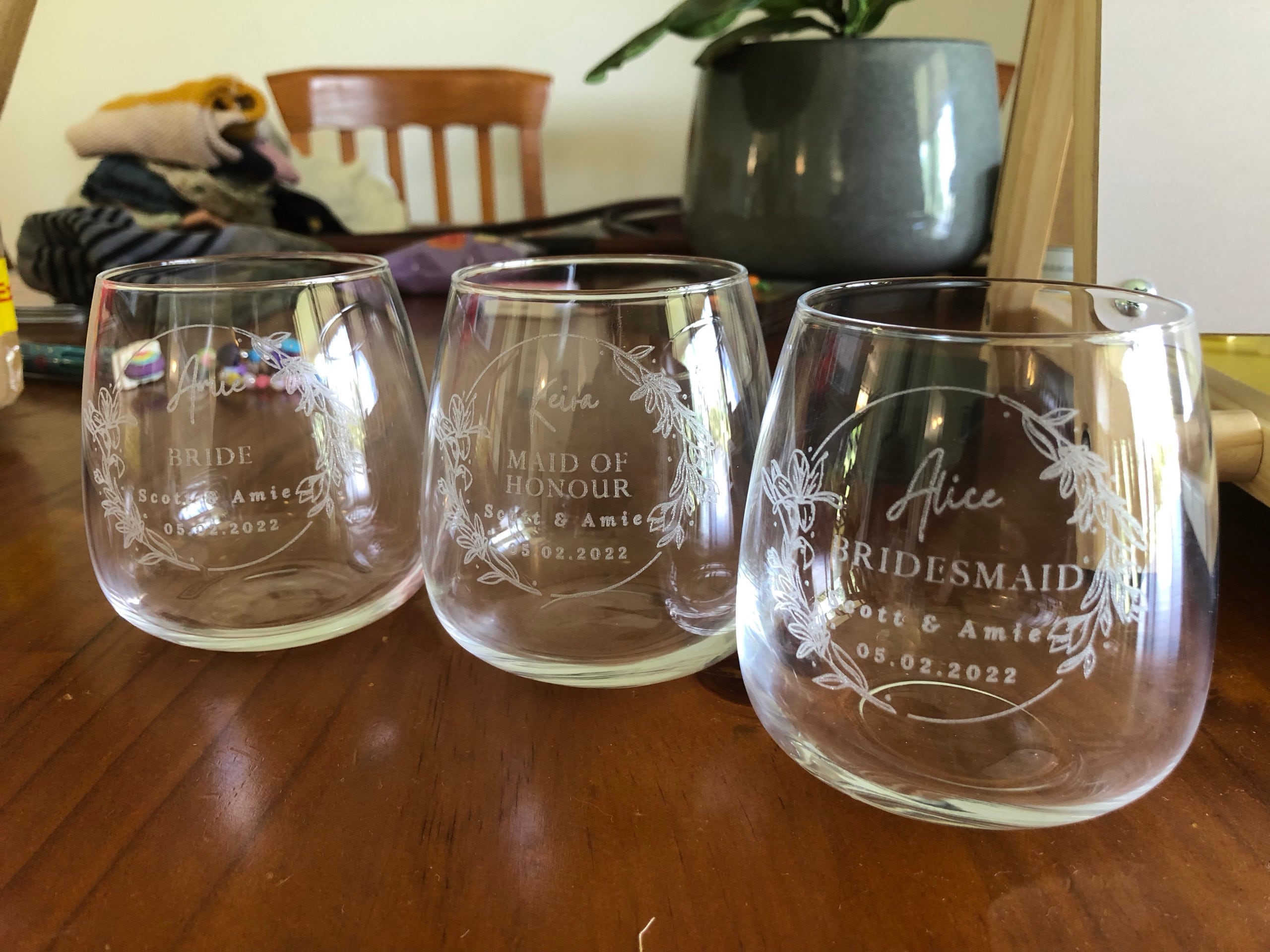 Personalised 360ml Glass, Laser Engraved Cocktail Soft Drink/ Wine Whiskey Glasses, Corporate Housewarming Wedding Bridesmaid Groomsmen Gift