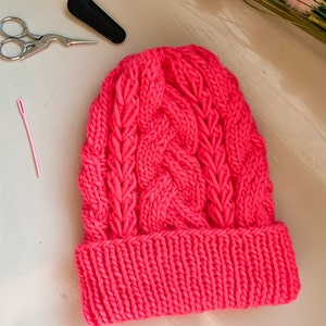 KNITTING PATTERN // Ammil Beanie Pattern // Knithat // Cable Knit Hat ...