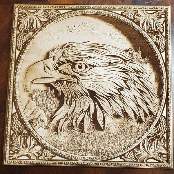 Digital Design File - Eagle Head - Glowforge - Laser Ready - Engrave ...