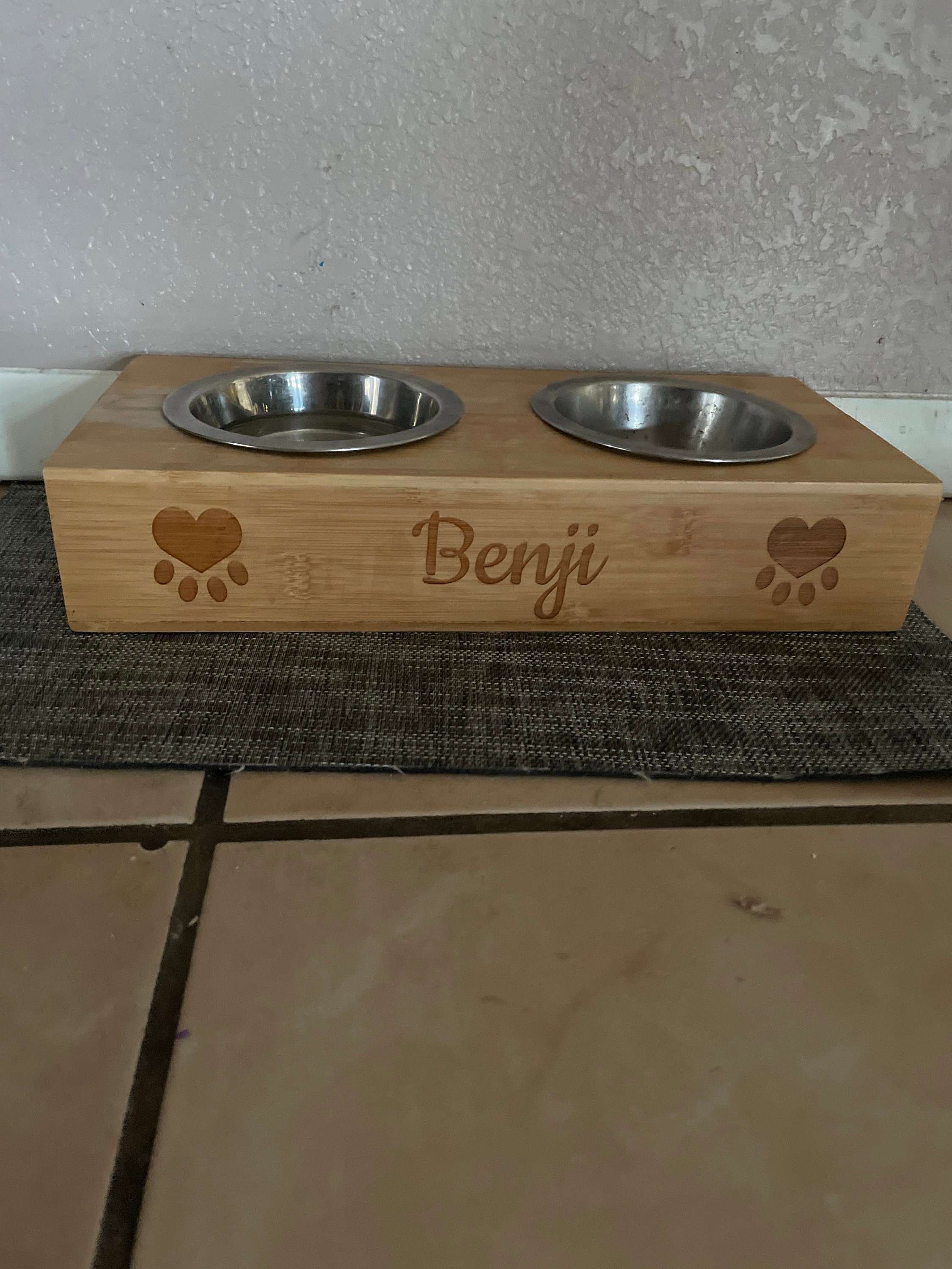 Personalisierte Hundenäpfe, Bambus Holz graviert personalisierte Hundenäpfe, personalisiertes Haustier Geschenk, personalisierte Haustiernäpfe Geschenk